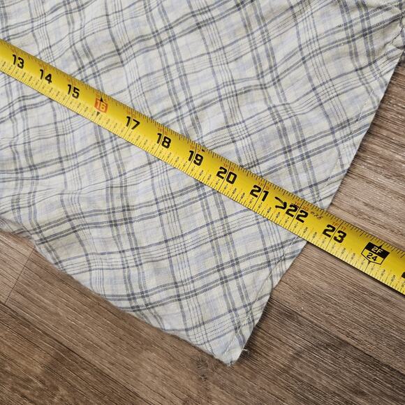 Vtg Y2K GAP Linen Sleeveless Blouse Women M Blue Plaid Preppy 2000s Boho Cottage - Picture 8 of 9